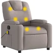 vidaXL Fällbar Massagestol, Taupe, Klädd i Tyg