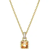 Swarovski Chroma Hänge Fyrkantigt Snitt Gyllene Ton Kubisk Zirkonia Halsband Damhalsband 5648749 Box (Random Color)