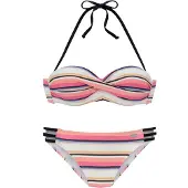 Venice beach Bikini kräm / orange / korall / svart