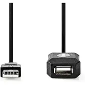 Nedis Aktiv USB-kabel | USB 2.0 | USB-A Hane | USB-A Hona | 480 Mbps | 10.0 m | Rund | Nickelplaterad | PVC | Koppar | Label