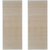 vidaXL Rektangulära bambumattor 2 st naturlig 120x180 cm