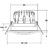 Brumberg Downlight BB25, dimbar, Svart, Badrum, Aluminium / grå / zink, Downlights