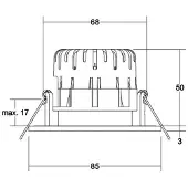 Brumberg Downlight BB20, Aluminium / grå / zink, Badrum, Aluminium / grå / zink, Downlights