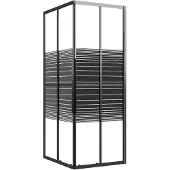 vidaXL Duschkabin ränder ESG 90x70x180 cm svart