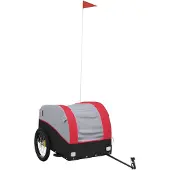 vidaXL Cykelvagn svart och röd 45 kg järn
