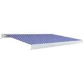 vidaXL Markis motoriserad 400x300 cm blå och vit