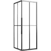 vidaXL Duschvägg halvfrostad ESG 80x80x180 cm svart