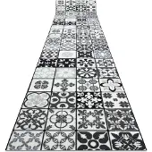 Rugsx Löpare anti-halk AZULEJO PATCHWORK, LISBONPLATTER grå / svart 110x220 cm