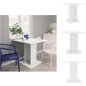 vidaXL Matbord vitt 80 x 80 x 75 cm spånskiva