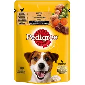 Pedigree Adult påse 100g våtfoder för vuxna hundar bitar av kyckling och grönsaker i sås