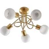 LINDBY - Elaina 5 Plafond Brass/Opal