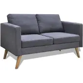 vidaXL Soffa 2-sits tyg mörkgrå