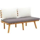 vidaXL Trädgårdsbänk med dynor 115 cm massivt akaciaträ