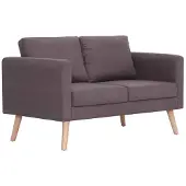 vidaXL 2-sitssoffa, klädd i taupe-tyg