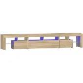 vidaXL Tv-bänk med LED-belysning sonoma ek 230x36,5x40 cm