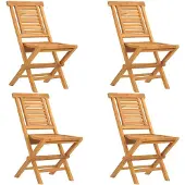 vidaXL Hopfällbara trädgårdsstolar 4 st 47x63x90 cm massiv teak