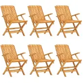 vidaXL Hopfällbara trädgårdsstolar 6 st 61x67x90 cm massiv teak
