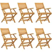 vidaXL Hopfällbara trädgårdsstolar 6 st 55x62x90 cm massiv teak