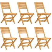 vidaXL Hopfällbara trädgårdsstolar 6 st 47x62x90 cm massiv teak