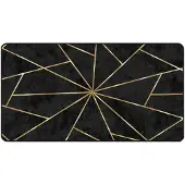 vidaXL Matta tvättbar svart och guld 80x150 cm
