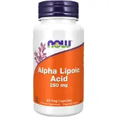 Now , Alfa Lipoinsyra, 250 mg, 60 Veg Capsules