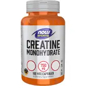Now , Sport, Kreatinmonohydrat, 4 500 mg, 120 vegetabiliska kapslar (750 mg per kapsel)
