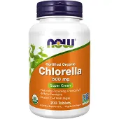 Now , Certifierad Ekologisk Chlorella, 500 mg, 200 Tabletter