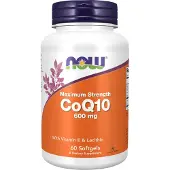 NOW,NOW Foods,NOW,NOW Foods Supplements CoQ10 600 mg maximal styrka med E-vitamin & Lecitin 60 Softgels