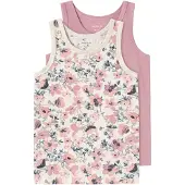 Name it Linne - Noos - NmfTank - 2-pack - Nostalgi Rose - - 2 år (92) - Linne
