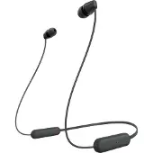 Sony WI-C100 - Hörlurar med mikrofon - inuti örat - nacKräm - Bluetooth - trådlös - svart