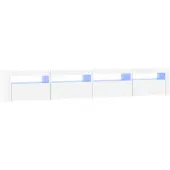 vidaXL Tv-bänk med LED-belysning vit 240x35x40 cm
