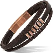 Ace of Spades brun armband läder/stål SSLB-108RG