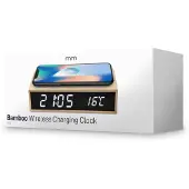 Mikamax Bamboo Wireless Charger Väckarklocka