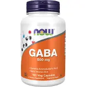 Now GABA Gamma Amino Butyric 500 100 Veggie Capsules Foods, Acid, mg, [item]
