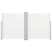 vidaXL Infällbar sidomarkis dubbel 170x600 cm gräddvit