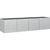 vidaXL Upphöjd Trädgårdssäng Planteringslåda Blomkruka Växtlåda Balkong Utomhus 320x80x77 cm Stål 316890