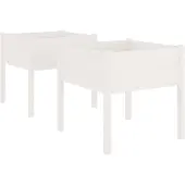 vidaXL Odlingslådor 2 st vit 70x70x70 cm massiv furu