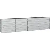 vidaXL Odlingslåda upphöjd galvaniserat stål 320x40x77 cm silver