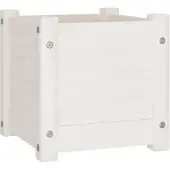 vidaXL Odlingslåda vit 31x31x31 cm massiv furu