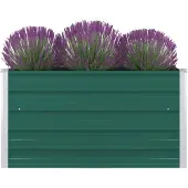 vidaXL Odlingslåda 100x100x45 cm galvaniserat stål grön
