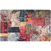 vidaXL Matta tvättbar lappmönster 160x230 cm flerfärgad halkfri