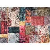 vidaXL Matta tvättbar lappmönster 120x180 cm flerfärgad