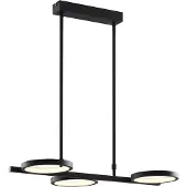 QAZQA Modern pendellampa svart inkl LED 3-stegs dimbar 3-ljus - Vivé
