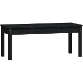 vidaXL Trädgårdsbänk svart 109x44x45 cm massiv furu