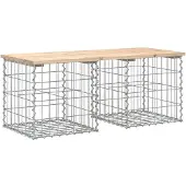 vidaXL Trädgårdsbänk gabion-design 103x44x42 cm massiv furu