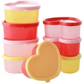 Rice Matbehållare - 8-pack - Hjärtformad - 180 ml - Röd/Rosa/Gul - - One Size - Förvaring
