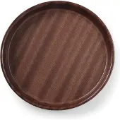 Hendi Träserveringsbricka, halkfri, djup, med kant, rund, diameter 32 cm