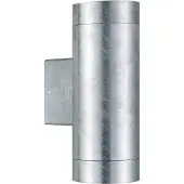 Nordlux Vägglampa utomhus Tin Maxi Double, dimbar, Aluminium / grå / zink, Metall, Modern, Utomhusvägglampa