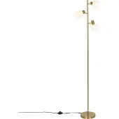 QAZQA Golvlampa guld med opalglas 3-ljus justerbar - Anouk