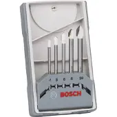 Bosch 2608587169 Glas- och kakelborr 5 delar 4 mm, 5 mm, 6 mm, 8 mm, 10 mm Cylinderskaft 1 set